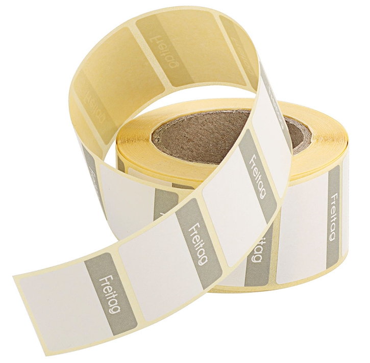 HACCP Etiketten für Rückstellproben, 500 Etiketten, 30 x 24 mm, Freitag, grau