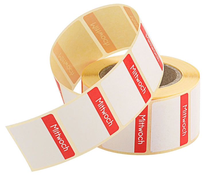 HACCP Etiketten für Rückstellproben, 500 Etiketten, 30 x 24 mm, Mittwoch, rot
