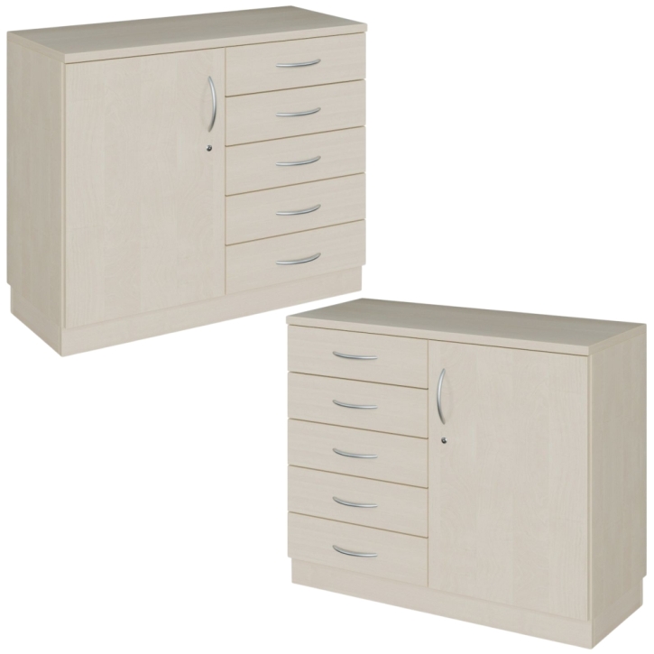 Halbschrank mit fünf Schüben links oder rechts, Höhe 82 cm Halbschrank mit fünf Schüben links oder rechts, Höhe 82 cm