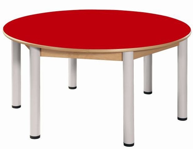 Höhenverstellbarer Rund-Tisch Ø 120 cm, Formica-Tischplatte (Variante wählen)