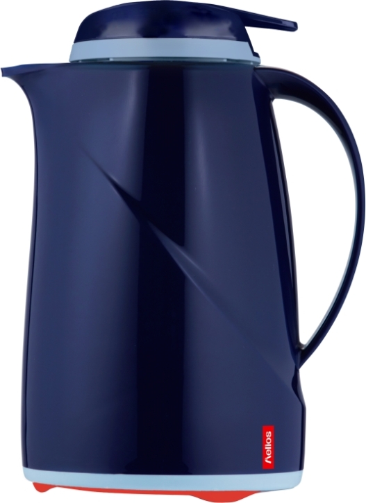 Helios Isolierkanne Wave Push, mit Drucktastenverschluss, 0,6 Liter, Dunkelblau