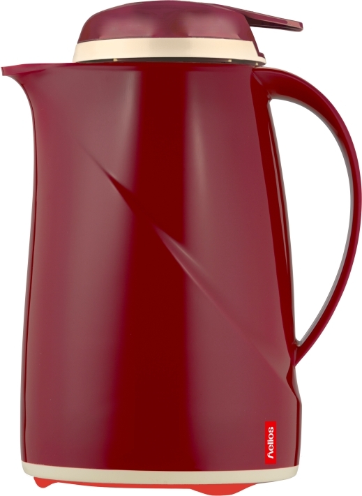 Helios Isolierkanne Wave Push, mit Drucktastenverschluss, 0,6 Liter, Dunkelrot