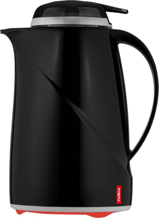 Helios Isolierkanne Wave Push, mit Drucktastenverschluss, 0,6 Liter, Schwarz