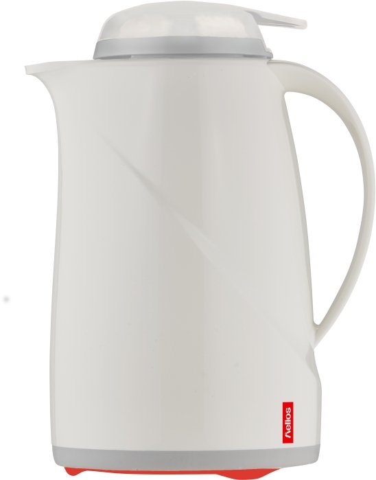 Helios Isolierkanne Wave Push, mit Drucktastenverschluss, 0,6 Liter, Weiß