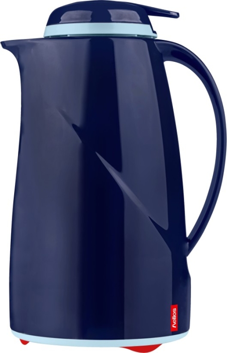Helios Isolierkanne Wave Push, mit Drucktastenverschluss, 1 Liter, Dunkelblau