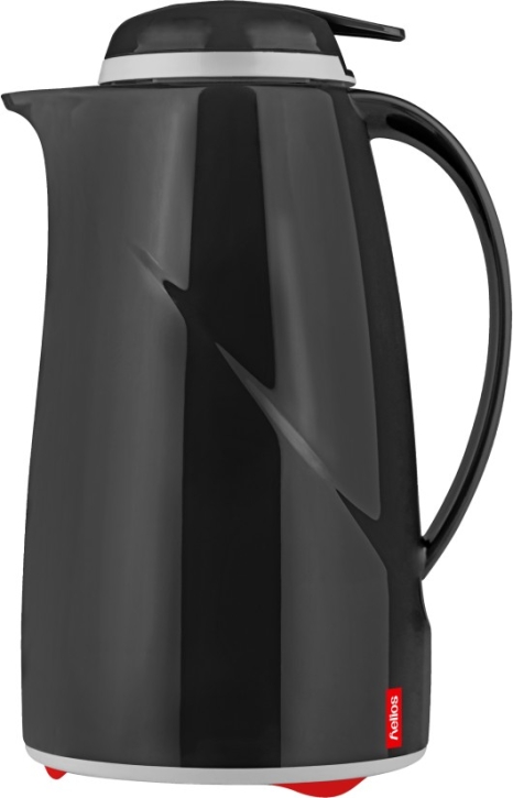 Helios Isolierkanne Wave Push, mit Drucktastenverschluss, 1 Liter, Schwarz