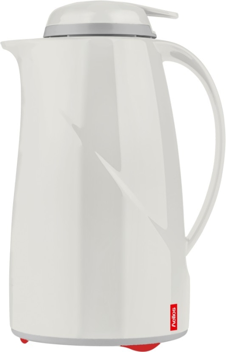 Helios Isolierkanne Wave Push, mit Drucktastenverschluss, 1 Liter, Weiß