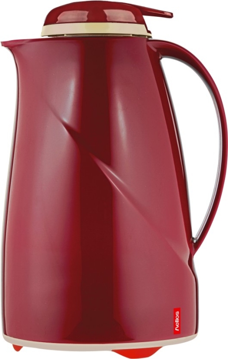 Helios Isolierkanne Wave Push, mit Drucktastenverschluss, 1,5 Liter, Dunkelrot