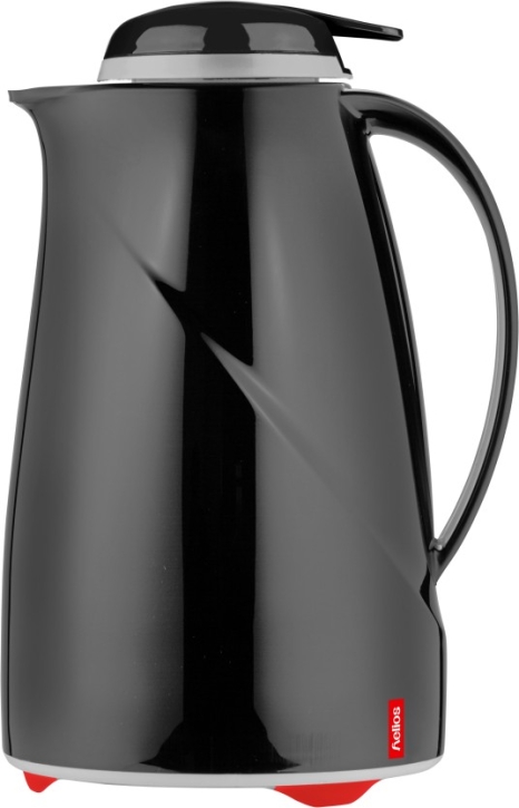Helios Isolierkanne Wave Push, mit Drucktastenverschluss, 1,5 Liter, Schwarz