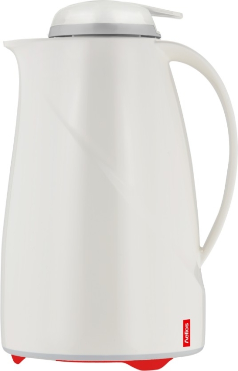 Helios Isolierkanne Wave Push, mit Drucktastenverschluss, 1,5 Liter, Weiß
