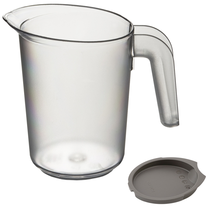Kanne transparent mit grauem Deckel, 0,5 Liter
