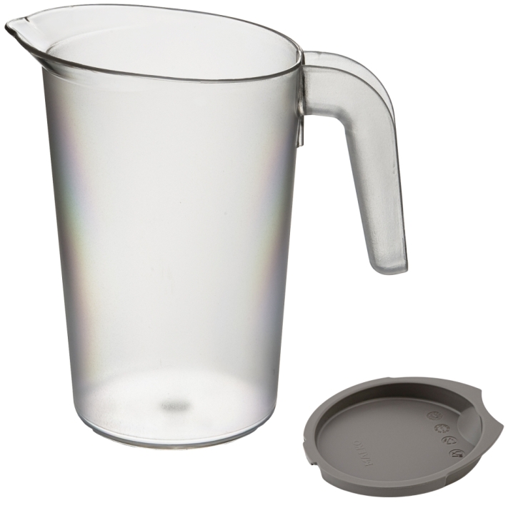 Kanne transparent mit grauem Deckel, 1 Liter