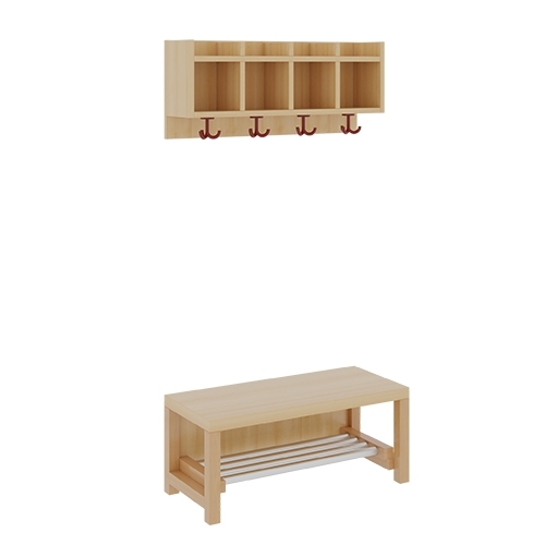 Komplettgarderobe ohne Stütze, 4 Plätze, B/H/T 80×130/158×35 cm (Ausführung wählen) Komplettgarderobe ohne Stütze, 4 Plätze, B/H/T 80×130/158×35 cm (Ausführung wählen)