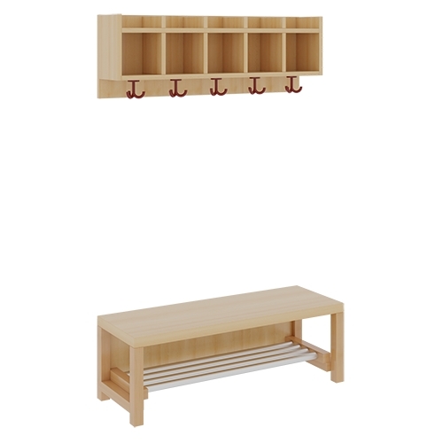 Komplettgarderobe ohne Stütze, 5 Plätze, B/H/T 100×130/158×35 cm (Ausführung wählen) Komplettgarderobe ohne Stütze, 5 Plätze, B/H/T 100×130/158×35 cm (Ausführung wählen)
