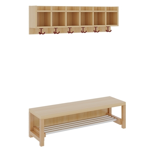 Komplettgarderobe ohne Stütze, 6 Plätze, B/H/T 120×130/158×35 cm (Ausführung wählen) Komplettgarderobe ohne Stütze, 6 Plätze, B/H/T 120×130/158×35 cm (Ausführung wählen)