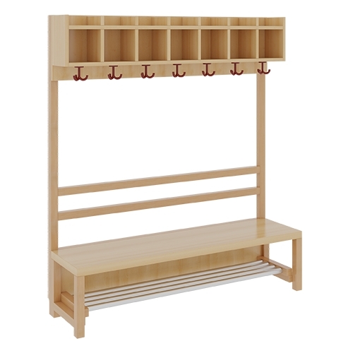 Komplettgarderobe inkl. Stütze ohne Dekorfüllung, 7 Plätze, B/H/T 140×130/158×39 cm (Ausführung wählen)