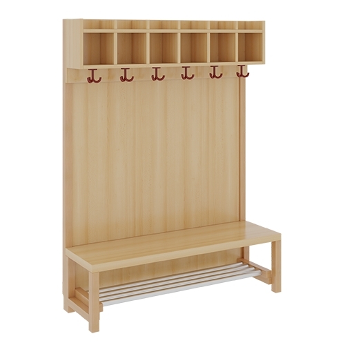 Komplettgarderobe inkl. Stütze mit Dekorfüllung, 6 Plätze, B/H/T 120×130/158×39 cm (Ausführung wählen)