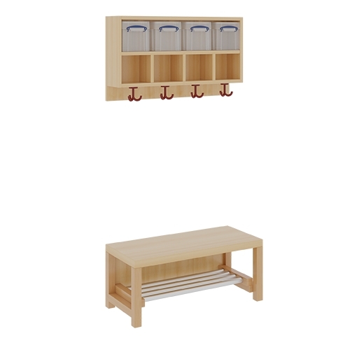 Komplettgarderobe ohne Stütze, 4 Plätze, B/H/T 80×158×35 cm (Ausführung wählen)