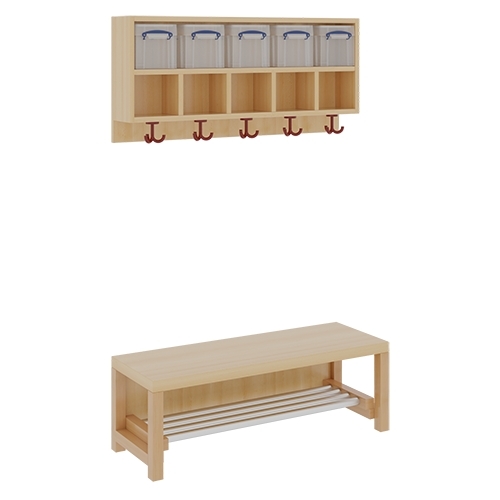 Komplettgarderobe ohne Stütze, 5 Plätze, B/H/T 100×158×35 cm (Ausführung wählen)