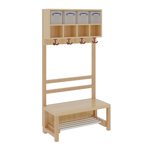 Komplettgarderobe inkl. Stütze ohne Dekorfüllung, 4 Plätze, B/H/T 80×158×39 cm (Ausführung wählen)