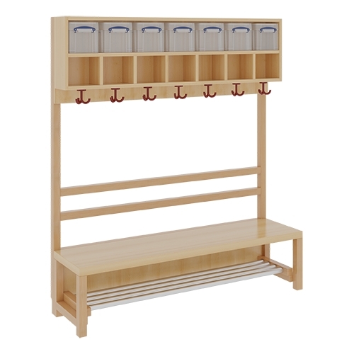 Komplettgarderobe inkl. Stütze ohne Dekorfüllung, 7 Plätze, B/H/T 140×158×39 cm (Ausführung wählen)