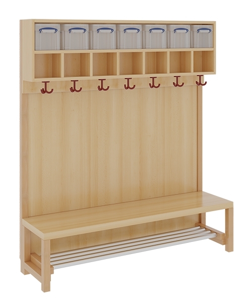 Komplettgarderobe inkl. Stütze mit Dekorfüllung, 7 Plätze, B/H/T 140×158×39 cm (Ausführung wählen)