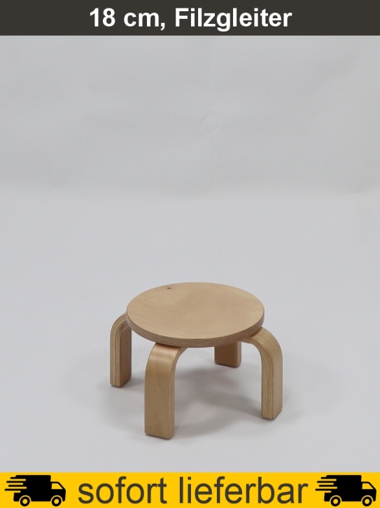 Stapelhocker Premium, Multiplex, Sitzhöhe 18 cm, -Ø 25 cm, Filzgleiter