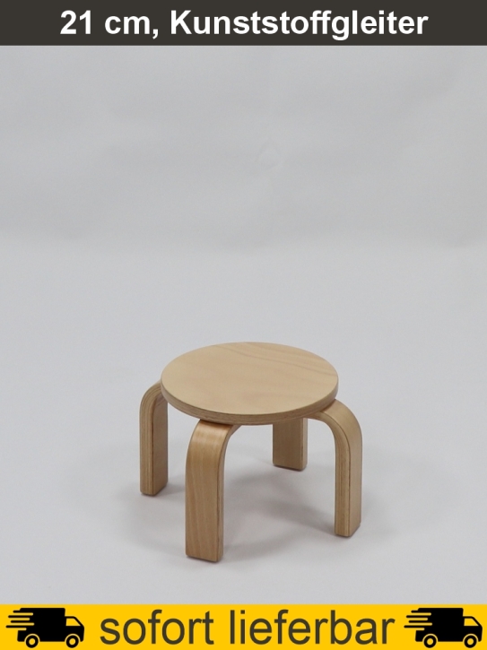 Stapelhocker Premium, Multiplex, Sitzhöhe 21 cm, -Ø 25 cm, Kunststoffgleiter