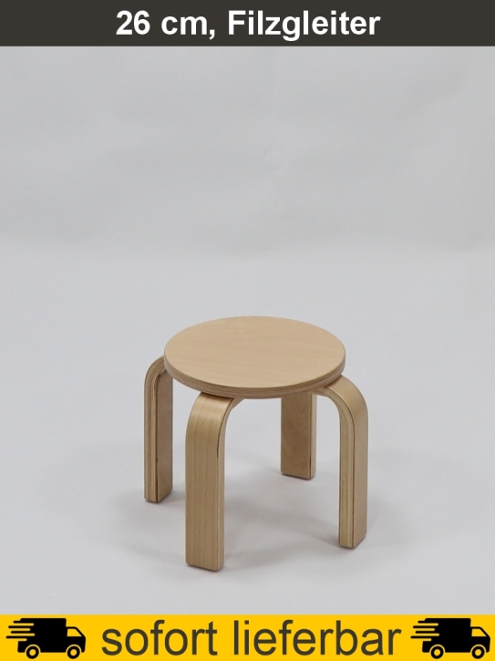 Stapelhocker Premium, Multiplex, Sitzhöhe 26 cm, -Ø 25 cm, Filzgleiter