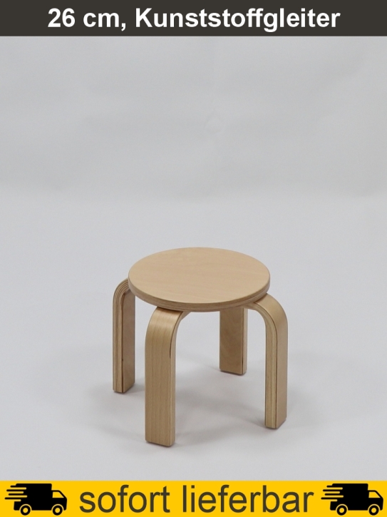 Stapelhocker Premium, Multiplex, Sitzhöhe 26 cm, -Ø 25 cm, Kunststoffgleiter