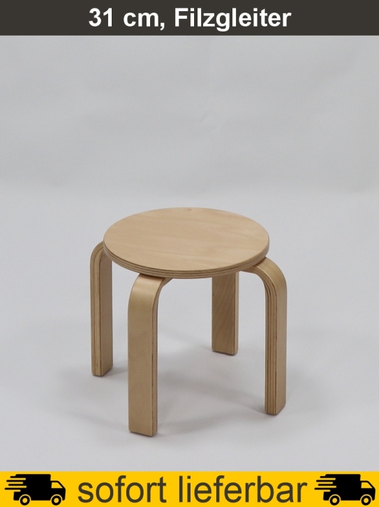 Stapelhocker Premium, Multiplex, Sitzhöhe 31 cm, -Ø 30 cm, Filzgleiter