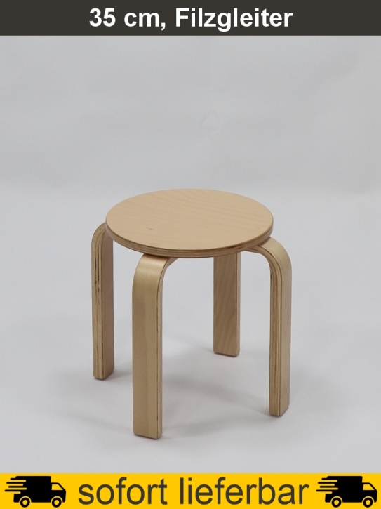Stapelhocker Premium, Multiplex, Sitzhöhe 35 cm, -Ø 30 cm, Filzgleiter