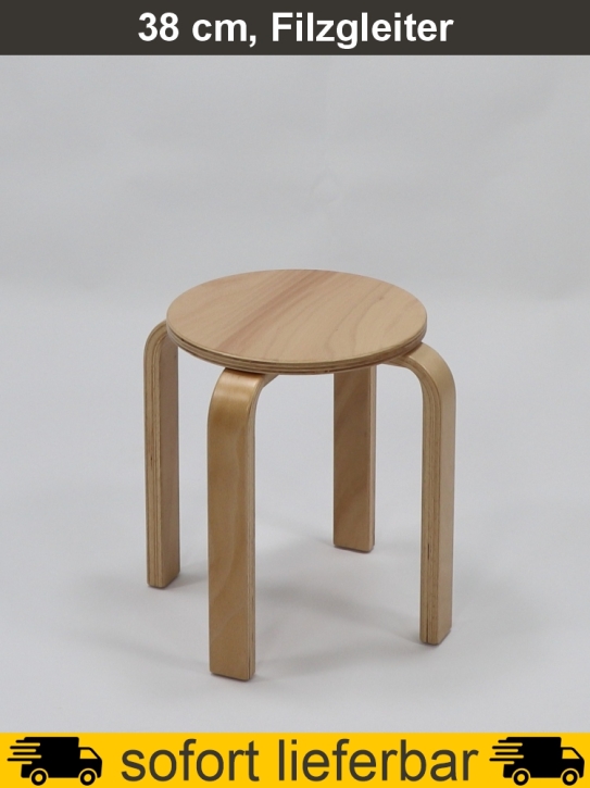Stapelhocker Premium, Multiplex, Sitzhöhe 38 cm, -Ø 30 cm, Filzgleiter