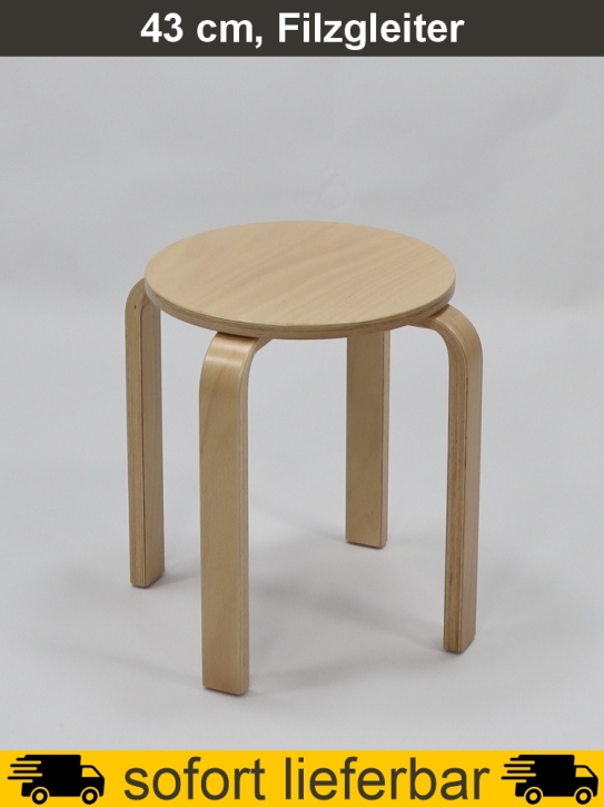 Stapelhocker Premium, Multiplex, Sitzhöhe 43 cm, -Ø 35 cm, Filzgleiter