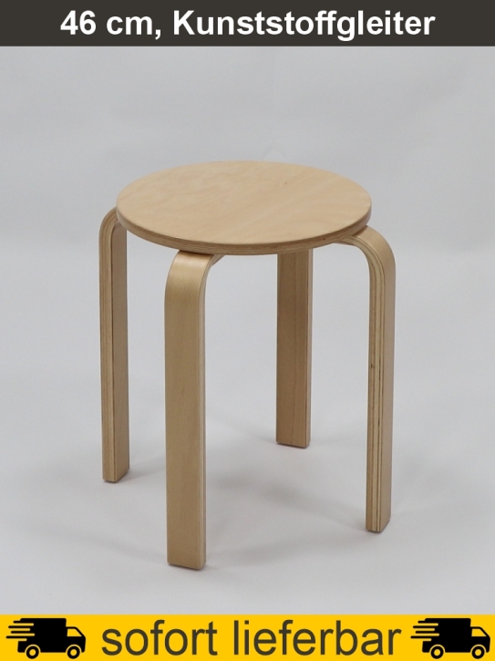 Stapelhocker Premium, Multiplex, Sitzhöhe 46 cm, -Ø 35 cm, Kunststoffgleiter