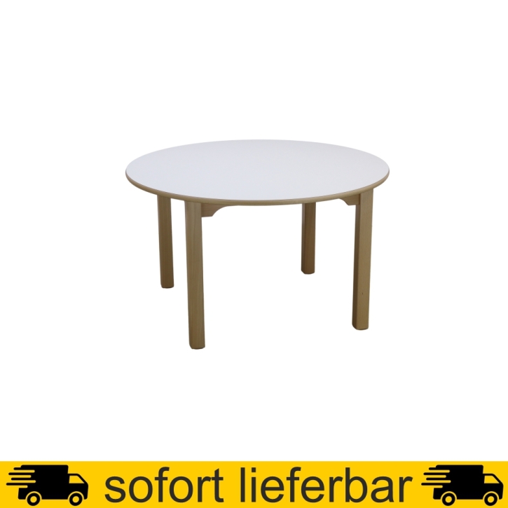 Rund-Tisch Ø 100 cm, Tischplatte HPL WEISS