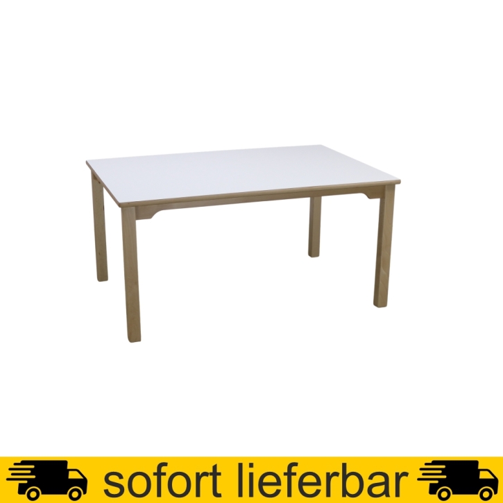 Rechteck-Tisch 120x80 cm, Tischplatte HPL WEISS