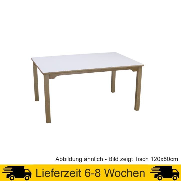 Rechteck-Tisch 160x80 cm, Tischplatte HPL WEISS