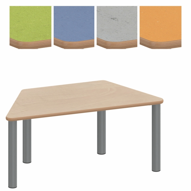 Zargenloser Trapeztisch 120x60x60 cm, Metallbeine