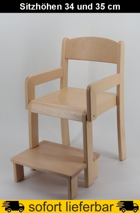 Stuhl ERIC mit Armlehnen Typ 2 und Fußbank