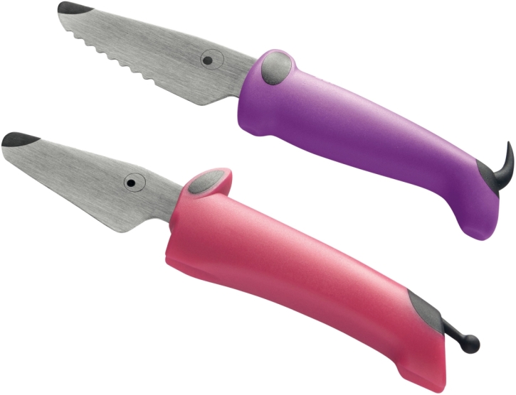 kinderkitchen® Messer Hund, 2er-Set, Fuchsia/Violett