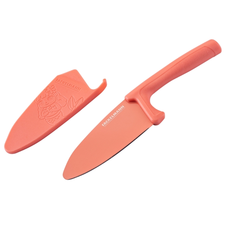 Kinderkochmesser mit Klingenschutz, 2-teilig, Meerjungfrau (zartes rosa)