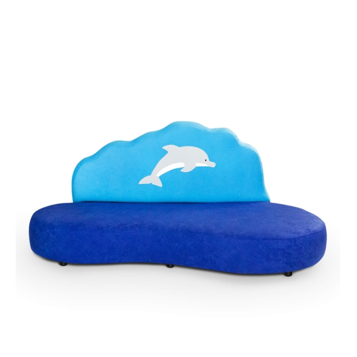 Kindersofa Delfin - niedriges Meeres-Sofa mit Wellen für Krippe & Kita Kindersofa Delfin - niedriges Meeres-Sofa mit Wellen für Krippe & Kita