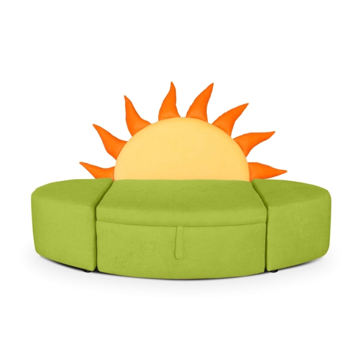 Kindersofa Sonnenaufgang mit Stauraum - modulares Sonnen-Sofa für Kindergarten Kindersofa Sonnenaufgang mit Stauraum - modulares Sonnen-Sofa für Kindergarten