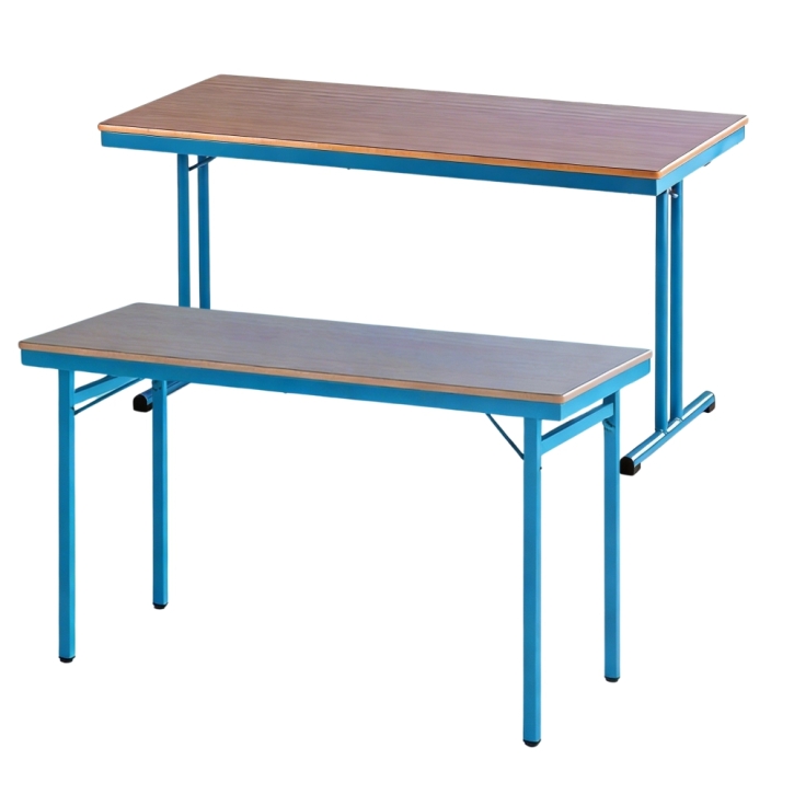 Klapptisch mit Melaminplatte, T-Fuß- oder 4-Fuß-Gestell, Tischhöhe 72 cm