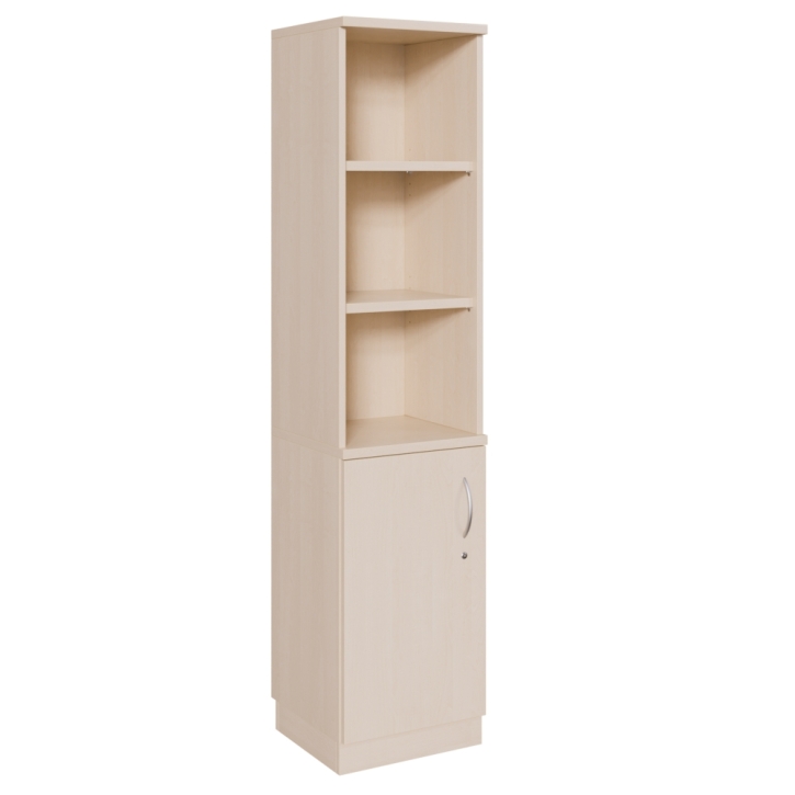 Kombinationsschrank, unten Tür, oben Regal mit 2 Böden, Höhe 190 cm, B/T 43 x 42 cm, Türanschlag links
