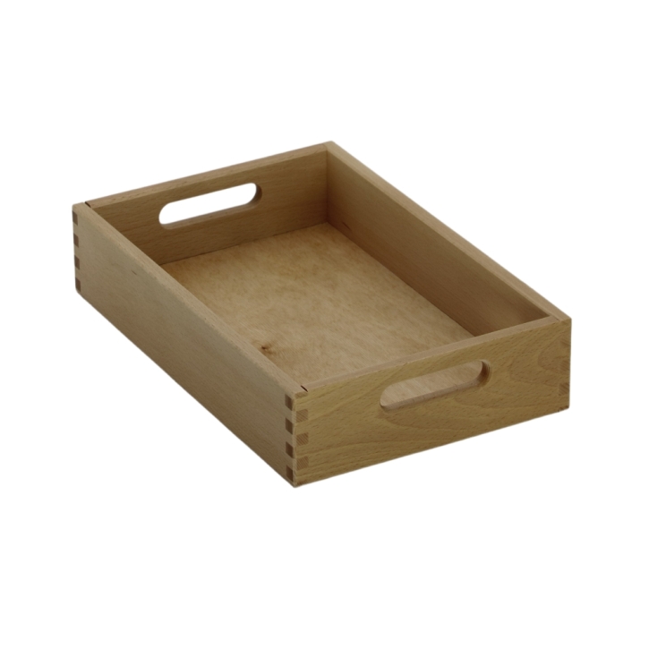 Materialkasten aus Buche Massivholz, Größe "flach", ohne Filzschonboden, ohne Sichtfenster