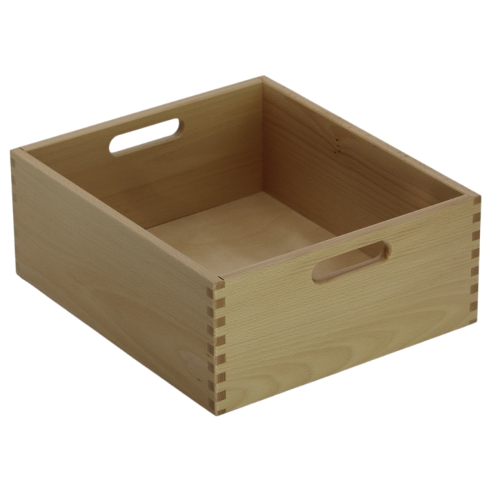Materialkasten aus Buche Massivholz, Größe "groß", ohne Filzschonboden, ohne Sichtfenster