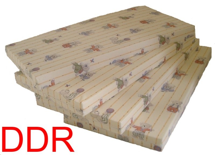 Matratze, DDR-Kinderbett-Größe 140 x 60 x 8 cm, mit 30 Grad waschbaren Bezug mit Kindermotiv