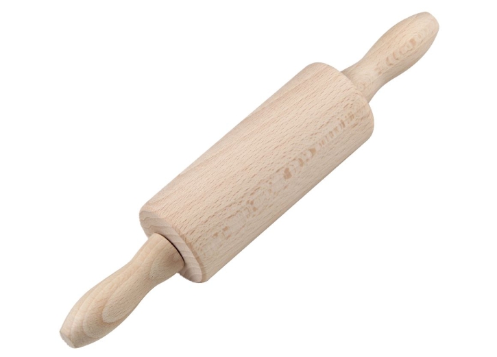 (19) Kinder-Teigrolle, mit Holzachse, Walze Ø 4,5 x 11,5 cm gesamt 23 cm